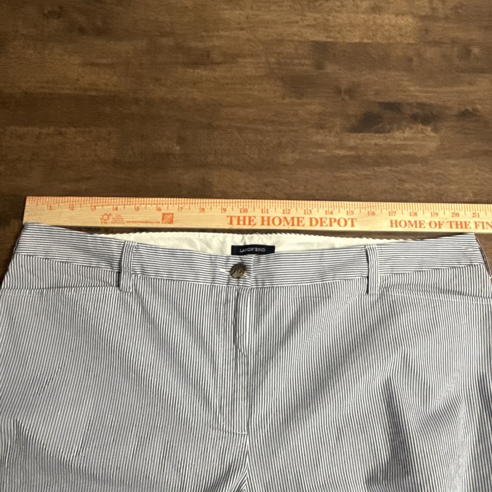 Lands' Lands End Striped Pants Size 18W Fit 2 Trouser Capris Fisherman Nautical - Picture 10 of 12